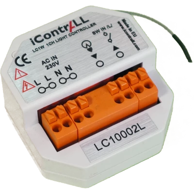 iContrALL LC1W - 1 áramkörös világításvezérlő, fényerőszabályzás nélkül, kapcsoló alá építhető