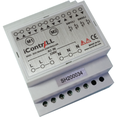 iContrALL SHBC - 2 csatornás árnyékoló távirányítóvezérlő, DIN sínre szerelhető