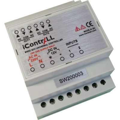 iContrALL SW2C - 2 csatornás univerzális vezérlő, DIN sínre szerelhető